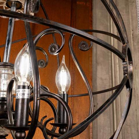 #47120 Modern Metal Sphere 5 Light Chandelier image 4