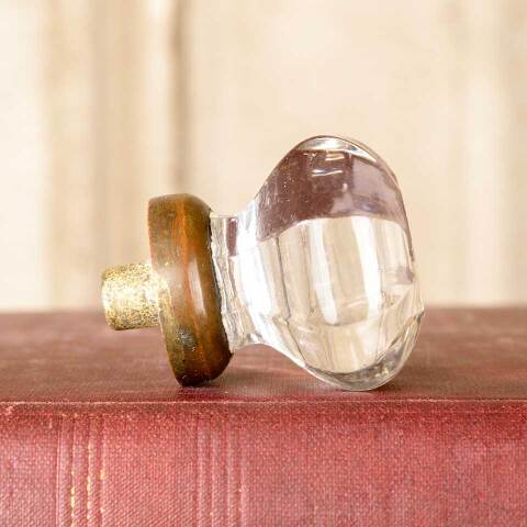 #47172 Antique Glass and Brass Furniture Knob image 4