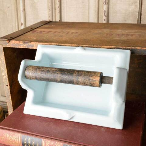 #47267 Vintage Blue Ceramic Toilet Paper Holder image 2