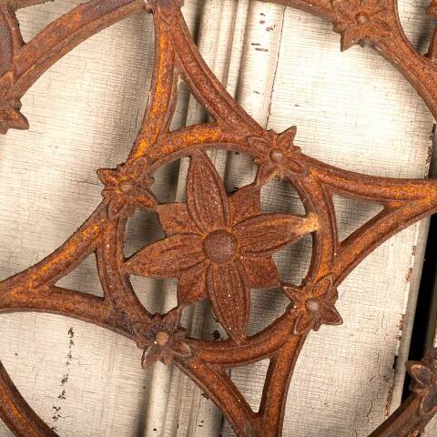 #47293 Antique Cast Iron Triangle Building Ornament image 5