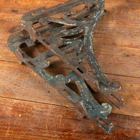 #47325 Antique Cast Iron Marble Top Sink Brackets image 8