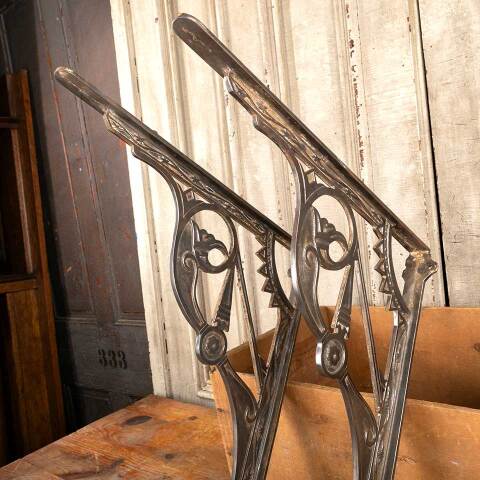 #47326 Antique Cast Iron Marble Top Sink Brackets image 6