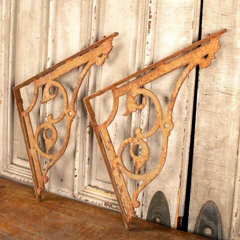 #47328 Antique Cast Iron Marble Top Sink Brackets image 5