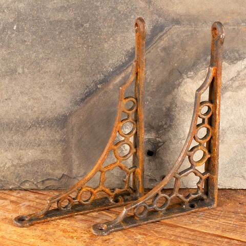 #47344 Antique Ornate Cast Iron Shelf Brackets image 5