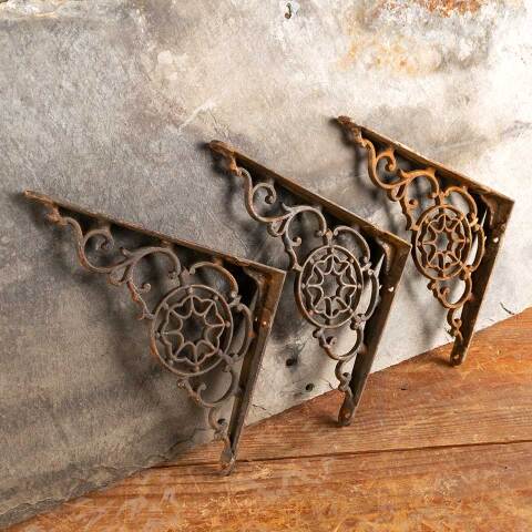#47375 Antique Ornate Cast Iron Shelf Bracket Set image 5