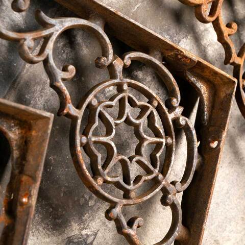 #47375 Antique Ornate Cast Iron Shelf Bracket Set image 6