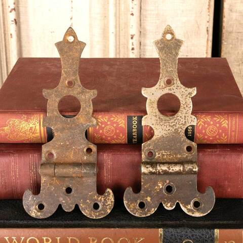 #47421 Antique Ornate Cabinet Door Strap Hinges image 2