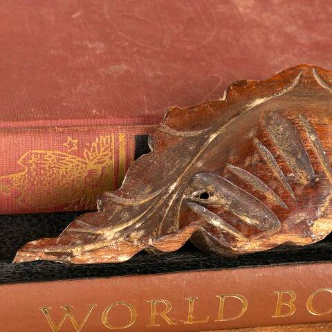 #47427 Antique Carved Wood Furniture Handle image 4