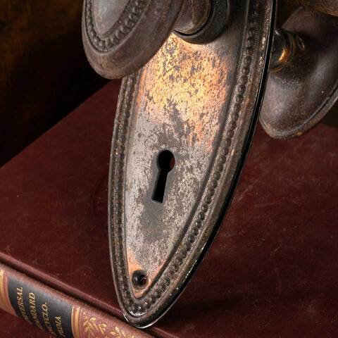 #47460 Antique Oval Beaded Door Hardware Set image 4