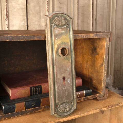 #47462 Antique Brass Entry Door Backplate Hardware image 3