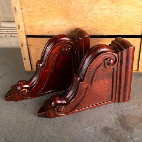 #47464 Pair of Carved Wood Corbel Shelf Brackets image 5
