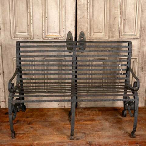 #47481 Antique Wrought Iron Garden Patio Bench image 2