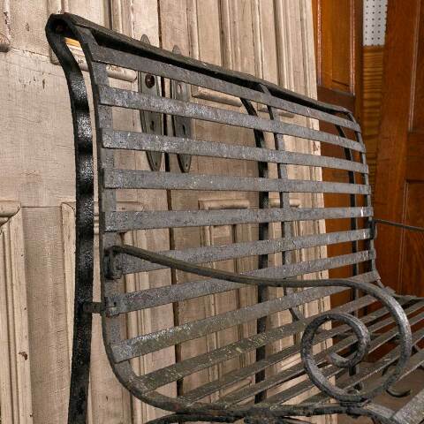 #47481 Antique Wrought Iron Garden Patio Bench image 4
