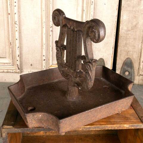 #47512 Antique Victorian Cast Iron Lyre Boot Scraper image 5