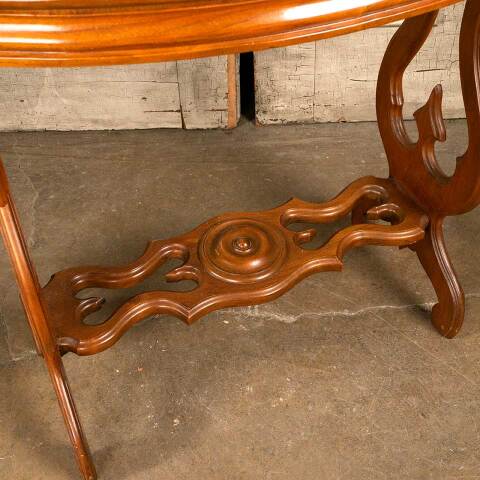 #47531 Antique Victorian Oval Walnut Parlor Table image 6