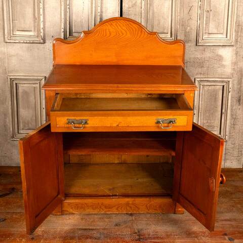 #47534 Antique Victorian Oak Dry Sink Cabinet image 6