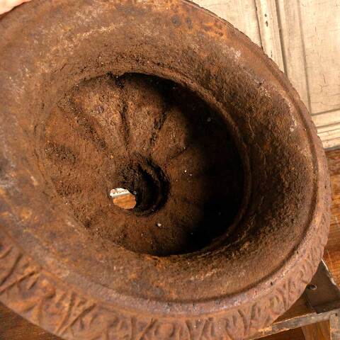 #47542 Small 11" Rusty Cast Iron Garden Urn Planter image 5