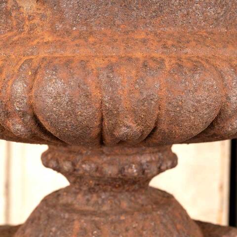 #47542 Small 11" Rusty Cast Iron Garden Urn Planter image 6