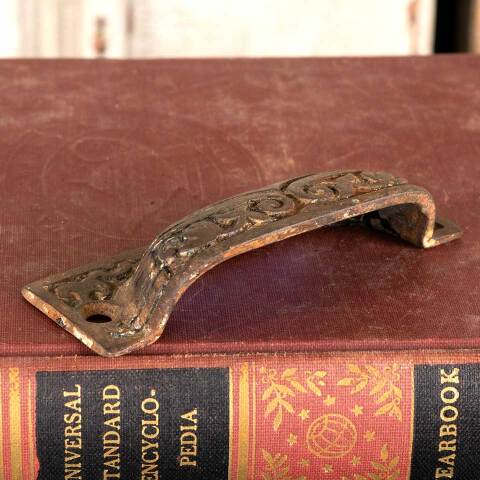 #47615 Antique Ornate Cast Iron Bin Pull Hardware image 5