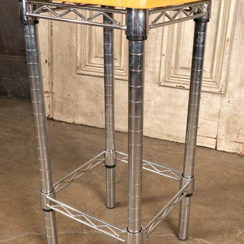 #47687 Wood & Stainless Stool or End Table image 4