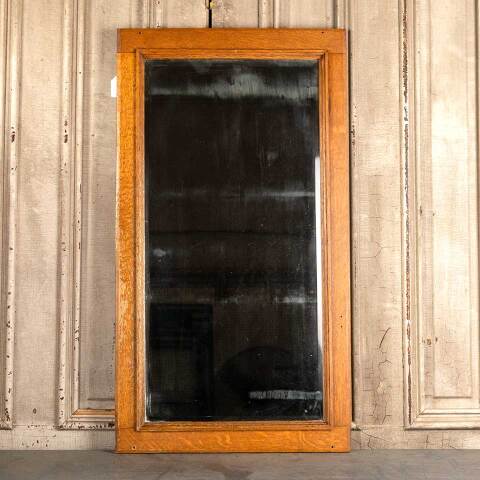 #47709 Antique Oak Framed Beveled Glass Mirror image 5