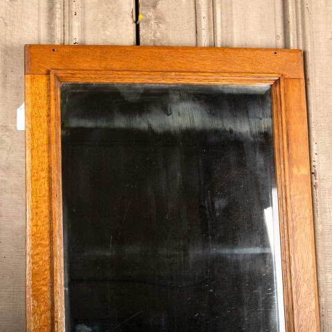 #47709 Antique Oak Framed Beveled Glass Mirror image 6