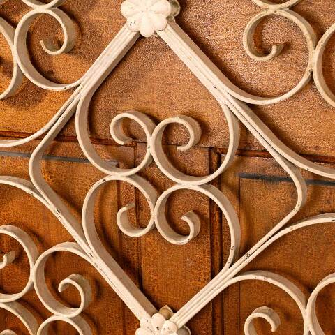 #47737 Salvaged Vintage Wrought Iron Window Panel image 7