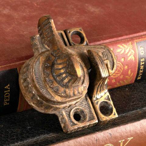 #47790 Antique Ornate Cast Iron Sash Window Lock image 2