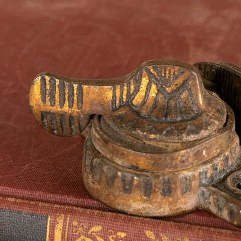 #47790 Antique Ornate Cast Iron Sash Window Lock image 6