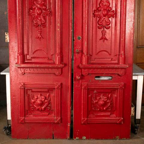 #47793 58x95 Antique Victorian Wood Entry Doors image 3