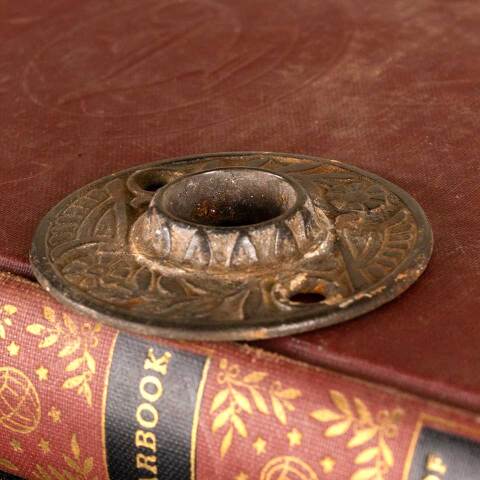 #47794 Antique Ornate Cast Iron Doorknob Rosette image 4