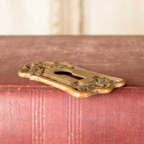 #47827 Antique Lockwood Door Keyhole Escutcheon image 5