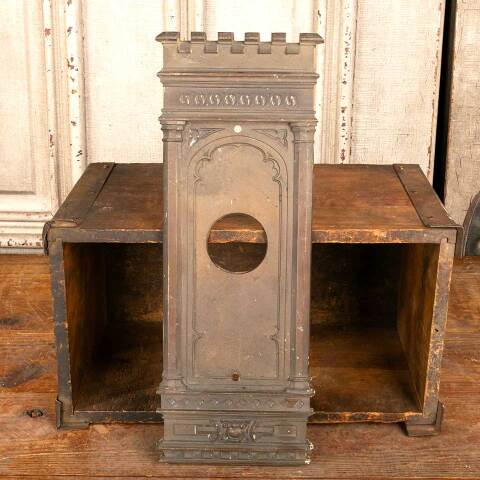 #47830 Antique Cast Brass Gothic Sconce Backplate image 4