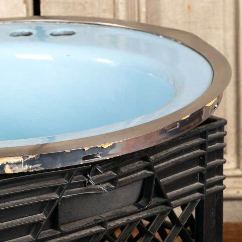 #47908 Vintage Blue Round Drop-In Bathroom Sink image 4