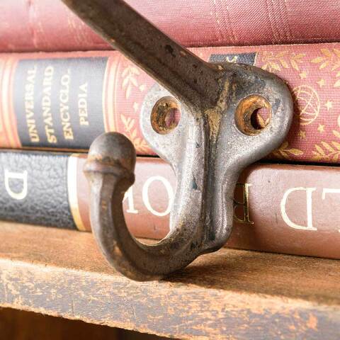 #47913 Antique Cast Iron Double Acorn Finial Hook image 2