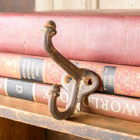 #47913 Antique Cast Iron Double Acorn Finial Hook image 5