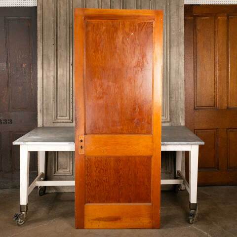 #47964 32x82 Antique 2 Panel Pine Interior Door image 4