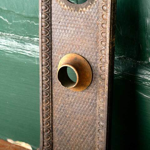 #47988 Antique Ohio Statehouse Doorknob Backplate image 2