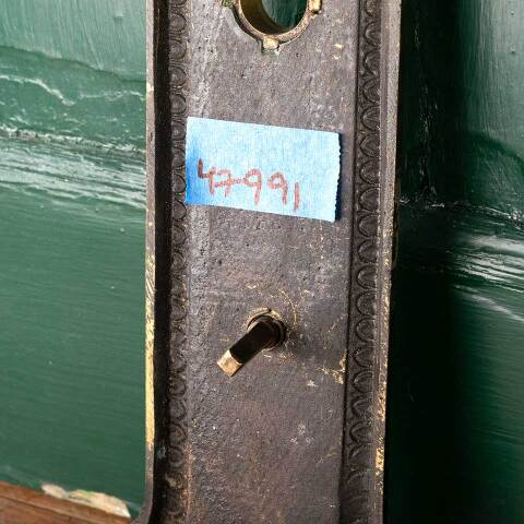 #47991 Antique Ohio Statehouse Doorknob Backplate image 5