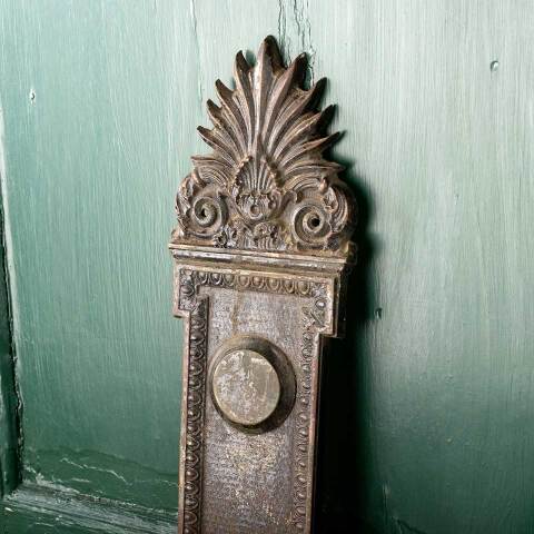 #47994 Antique Ohio Statehouse Doorknob Backplate image 2