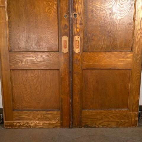 #48065 60x83 Antique Oak 2 Panel Pocket Doors image 4