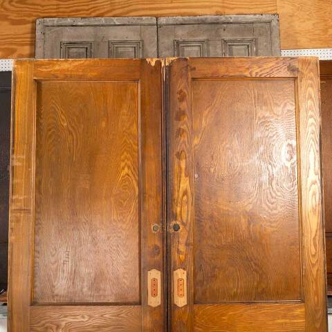 #48065 60x83 Antique Oak 2 Panel Pocket Doors image 5