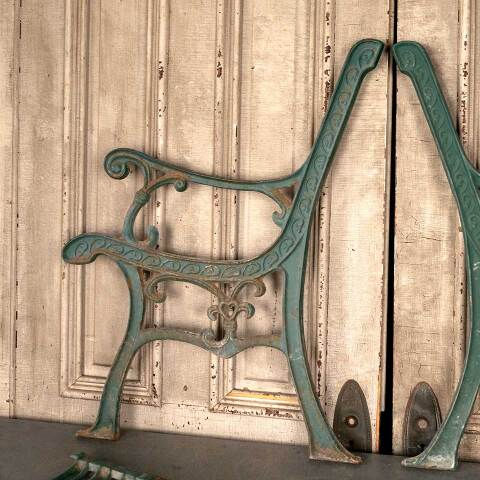 #48078 Salvaged Cast Iron Garden Park Bench Ends image 2