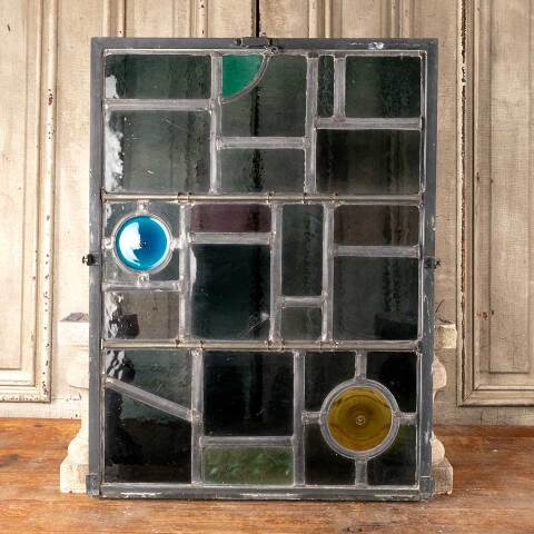 #48129 23x31 Vintage Stained Glass Window Panel image 6