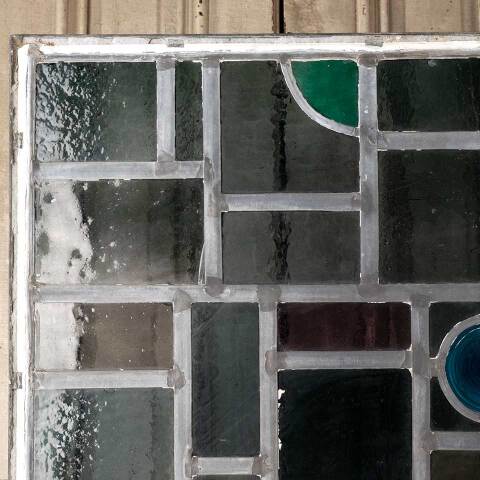 #48129 23x31 Vintage Stained Glass Window Panel image 2