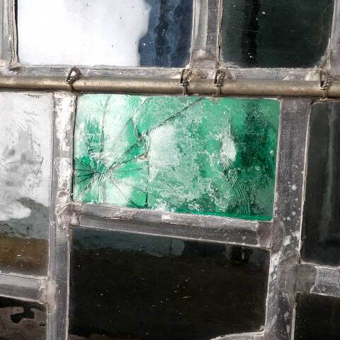 #48130 23x31 Vintage Stained Glass Window Panel image 6