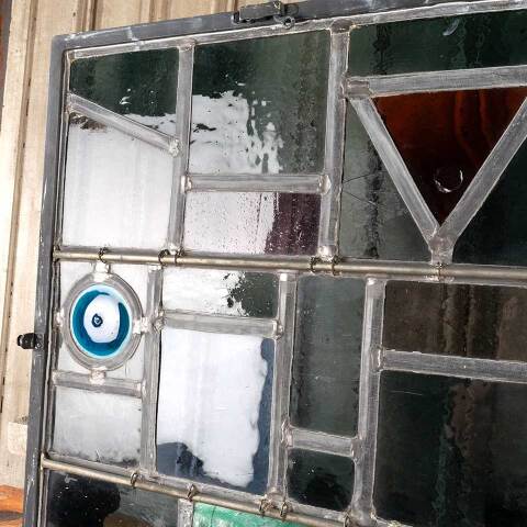 #48130 23x31 Vintage Stained Glass Window Panel image 7