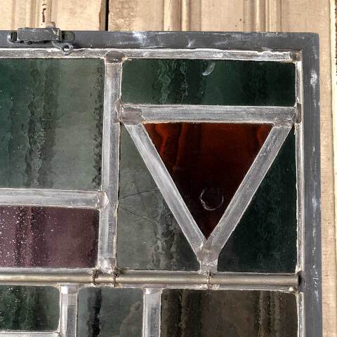 #48130 23x31 Vintage Stained Glass Window Panel image 8