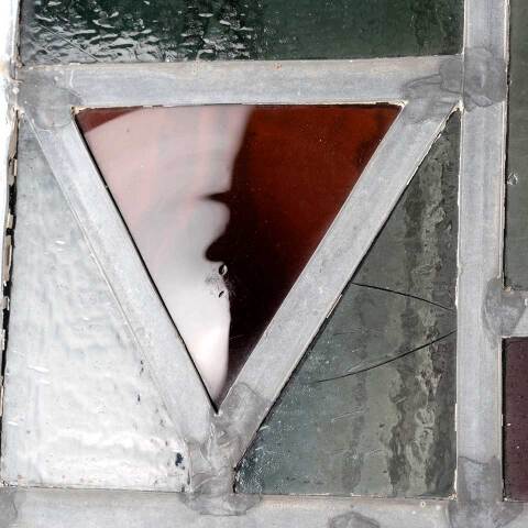 #48130 23x31 Vintage Stained Glass Window Panel image 3