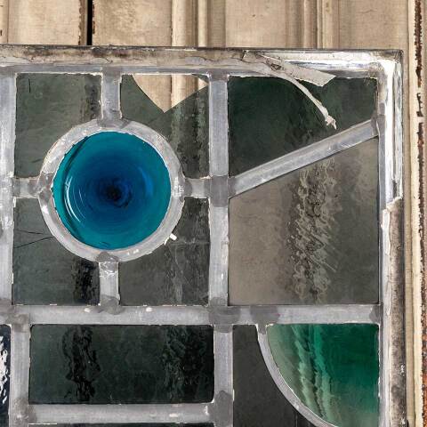 #48132 23x31 Vintage Stained Glass Window Panel image 2